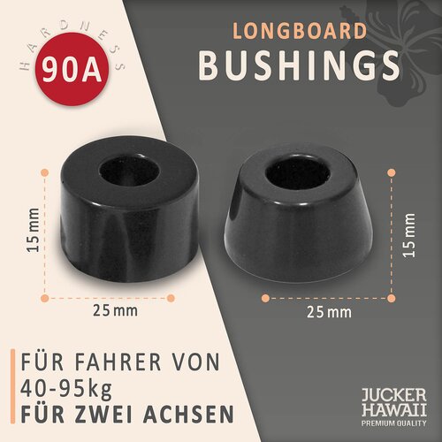 JUCKER HAWAII Longboard BUSHINGS 90A noir - pour tous les trucks